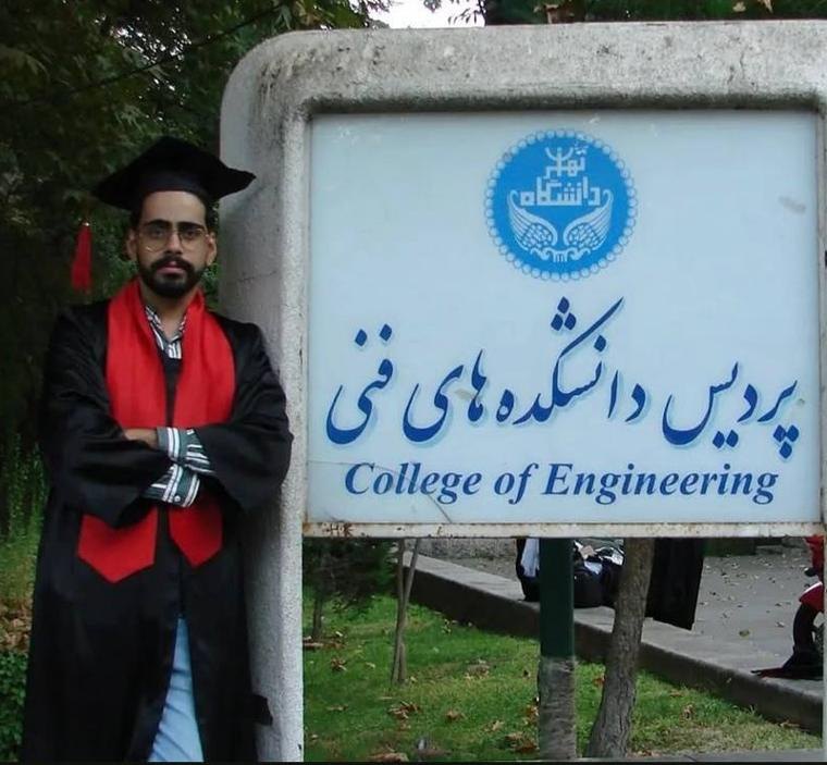 مجتبی حسینی (مونتانا) در جشن فارغالتحصیلی دانشکده فنی دانشگاه تهران